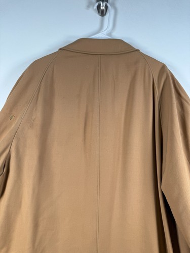 Vtg Christian Dior Mens Button Up Pure Wool USA Long Trench Coat Beige Sz 46R - Picture 23 of 24