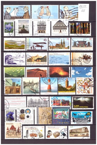 Bund aus 2011 Sondermarken + Zuschlagsmarken gestempelt, 55 verschiedene