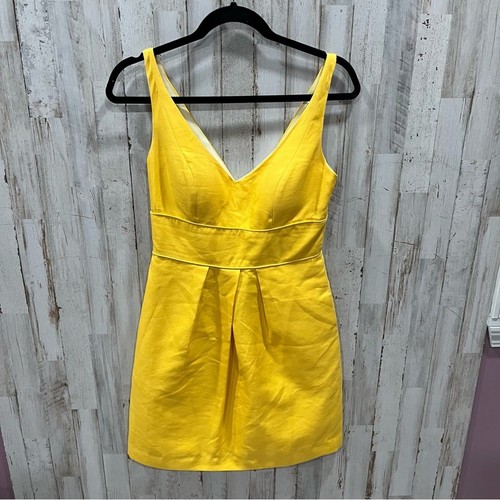 Mini Vestido de Dama de Honor Jenny Yoo 100% Seda Amarillo Caléndula - Imagen 2 de 11