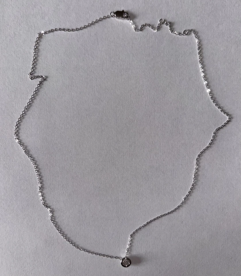 Collana argento 925 donna Moissanite 0,3ct - Immagine 3 di 4