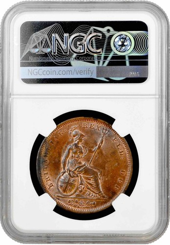 Great Britain 1 penny 1826, NGC MS64+ BN, "King George IV (1820 - 1830)" - Picture 2 of 2