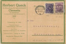 E0041 German Empire Wholesale of industrial supplies Herbert Queck Chemnitz 1923