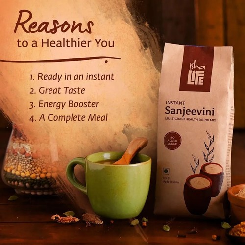 ISHA LIFE Instant Sanjeevini Multigrain Health Drink Mix (250 gms). Traditional - Picture 6 of 10