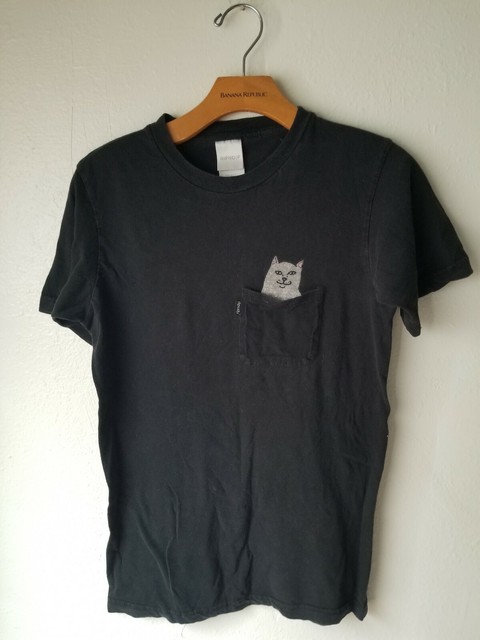 Vtg Rip N Dip Lord Alien Pocket Cat Tee Shirt Sz S Small Preowned