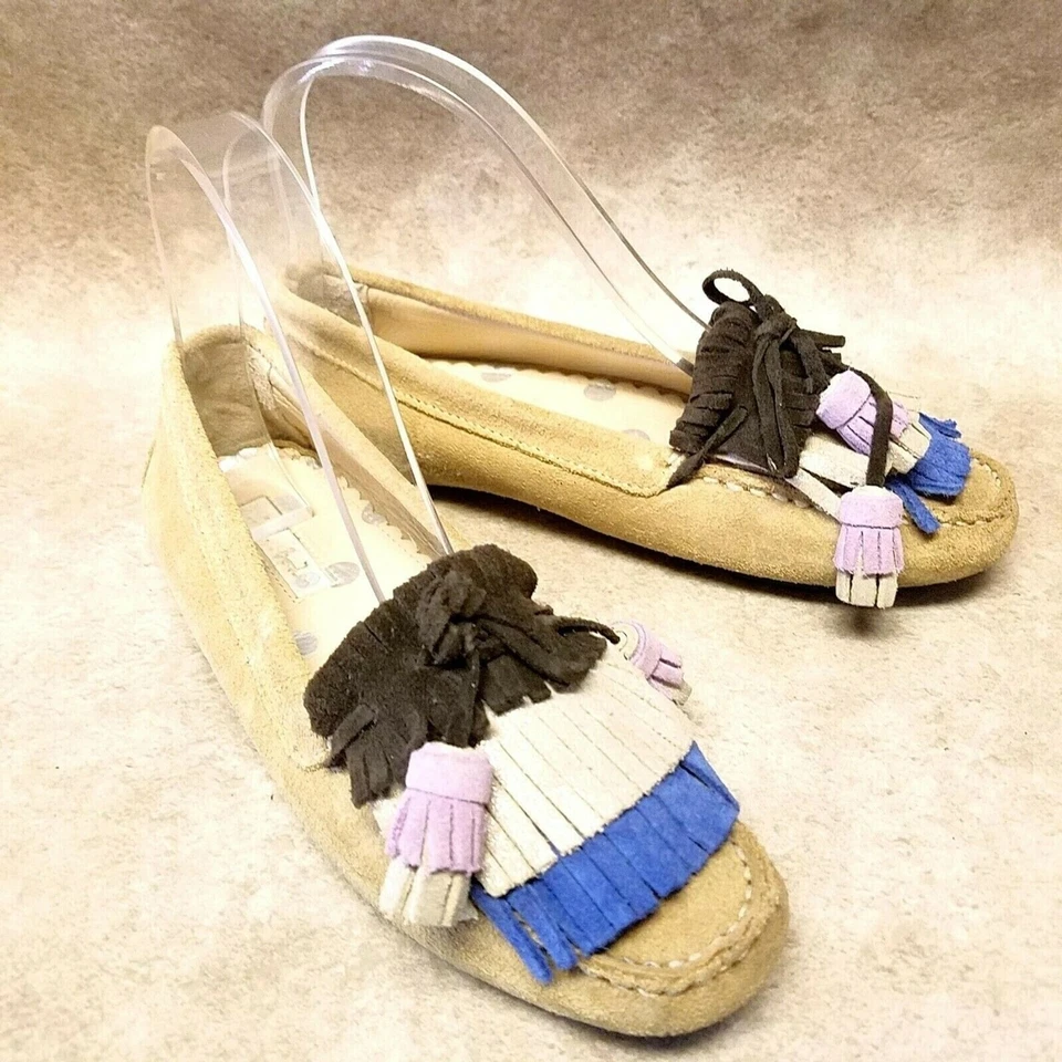 Mocasines Boden para mujer 888024 talla 37 EUR 7 cuero marrón sin cordones con flecos Foto 4 de 4