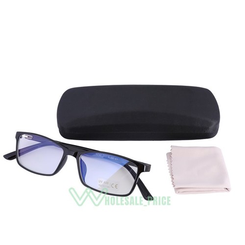 Blue Light Blocking Reading Glasses for Men Large Rectangular Frame w/ Hard case - Picture 16 of 21