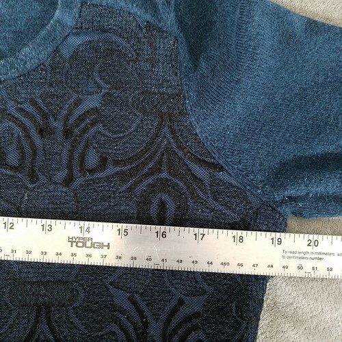 Nic + Zoe Cardigan Pullover Damen mittelblau durchgehender Reißverschluss Jacquard lässig - Bild 9 von 12