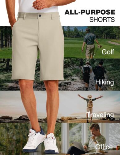 Men's Golf Shorts Lightweight Casual Stretch Hiking Hybrid Quick Dry Half Pants - Picture 9 of 38