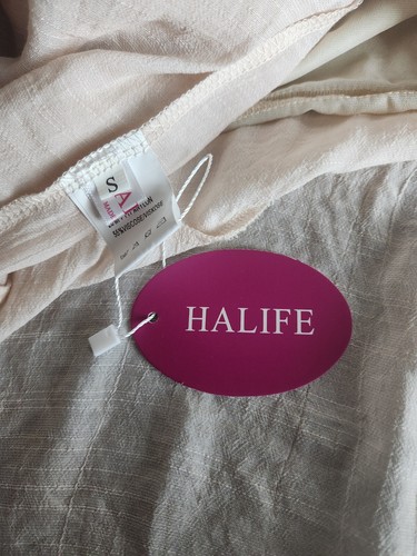 Halife Women's Maxi Dress Flowy Ruffle Boho Long Ivory Size Small NEW Lagenlook - Picture 11 of 12