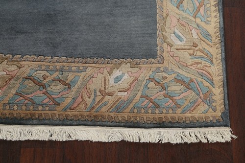 Contemporary Nepalese Bordered Oriental Area Rug Hand-knotted Wool Carpet 4x5 - Picture 6 of 12