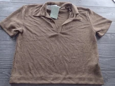 H&M Women's Cropped Top Brown Womens Basic Divided Shirt size S Crew Neck New