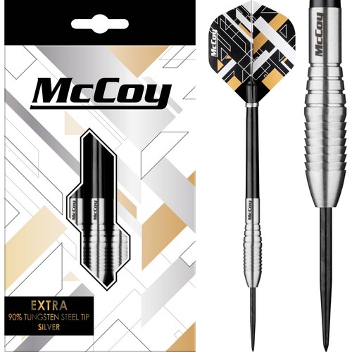 Tungsten Darts Set 21g 23g 25g grams 90% McCoy Extra Natural Silver - Picture 5 of 6