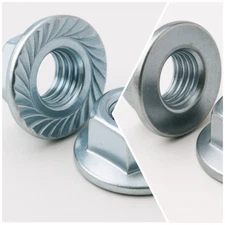 HEX Flanged Nuts Metric BZP ZINC PLATED M4 M5 - M12 M16 Hexagon RIB NON SERRATED