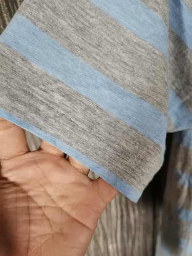 VINTAGE 70/80's HANG TEN 50/50 STRIPED HAWAII SKATE SURF BEACH BUTTON T SHIRT L - Picture 5 of 12