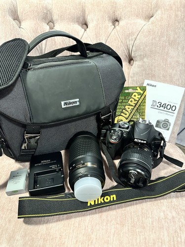 Nikon D3400 Digital SLR Camera, 70-300mm DX AF-P Lens, Battery/Charger, and Bag - Picture 4 of 4