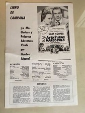 The Adventures of Marco Polo Spanish Pressbook 1937 Gary Cooper, Basil Rathbone