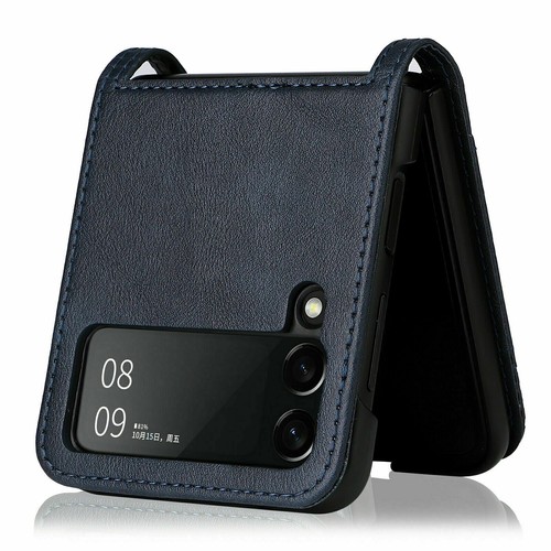 Estuche rígido delgado con ranura para tarjeta híbrida de cuero a prueba de golpes 6/5/4/3 5G abatible para Samsung Z - Imagen 35 de 93