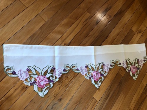 Frühling Blumen bestickt Cutwork Tulpe Volant Blüten Garten Fenster Volant - Bild 1 von 6