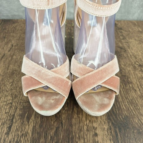 INC International Concepts Rosarria Sandals 8.5 Blush Pink Velvet Jeweled Bridal - Picture 5 of 16