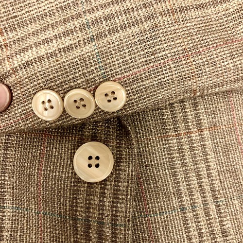 Vtg Haggar Tropical Gold DESIGNER Sport Coat OVERCHECK Jacket Linen Silk Blazer - Picture 4 of 7