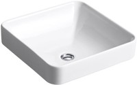 Kohler K-2661-0 Vox Square Vessel, White Kohler K-2661-0 Vox Square Vessel, White