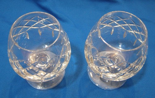 2 Cartier Crystal CTC3 Pattern Cut Glass Snifters 4 1/2" Tall Made in England - Picture 3 of 6