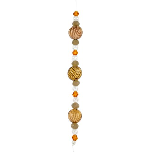 Brown Lampwork Glass Stripe Round Beads by Bead Landing™ 3pc - Picture 2 of 2