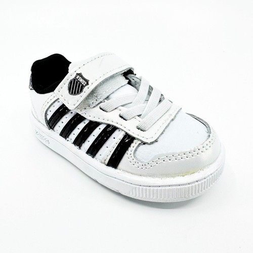 K-Swiss Court Palisades Strap White Metal Leopard Baby Size 4 Sneakers 27006 137 - Picture 2 of 6