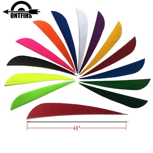 50PCS 4 Inch Parabolic Arrow Fletching Feathers Fletches RW LW - Picture 2 of 22