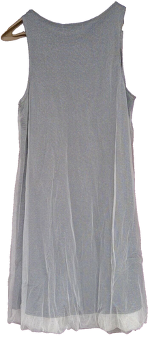 Velvet women's dress mini sleeveless size M bubble hem mesh overlay embellished - Bild 7 von 11