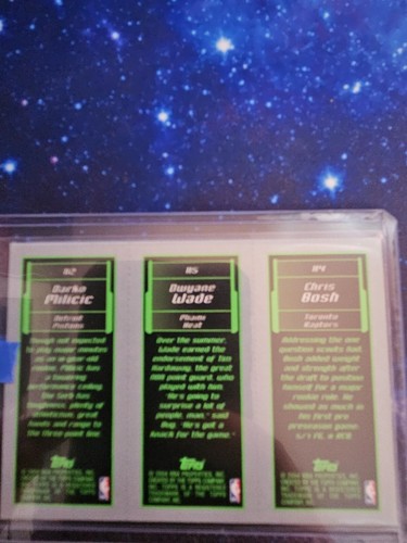 2003-04 Topps Matrix Chris Bosh 114 RC, Dwyane Wade 115 RC, & Milicic RC ROOKIE - Imagen 2 de 2