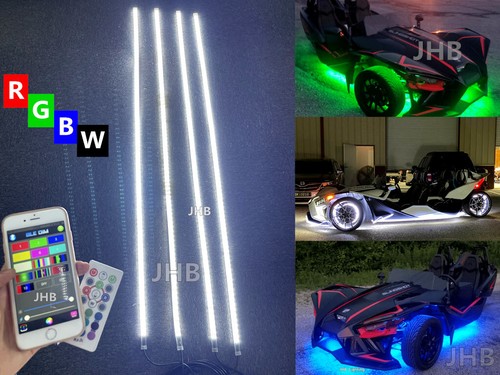 Bluetooth&Remote DUAL LED RGBW Wheel Lights + Truck Underglow 4Strips Lights KIT - Picture 10 of 15