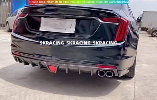 Glossy Black Rear Bumper Diffuser Lip Spoiler Kits Fits Cadillac CT6 2019-2021 - Picture 5 of 16
