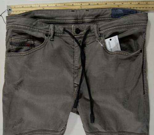 Herren DIESEL BAKARI-NE JoggJeans 0684T JEANS W32 Stretch Skinny Slim Grau Khaki - Bild 10 von 24