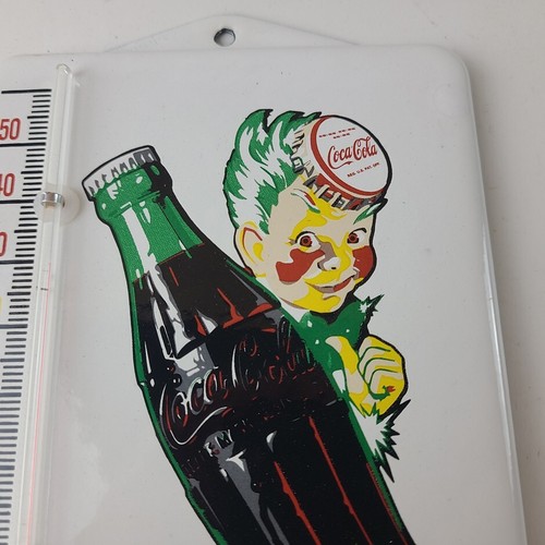 Vintage Coca Cola Porzellan Schild - Soda Zapfsäule Werbung Thermometer Schild - Bild 3 von 14