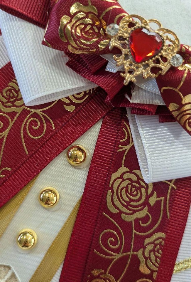 Ita Rosette Dark Red White Gold Hardened Case Bag Sewn Clothes Hololive