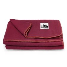 Large Military Wool Blanket - 4.5 Lb Warm & Thick Emergency Survival 64x90”- Red