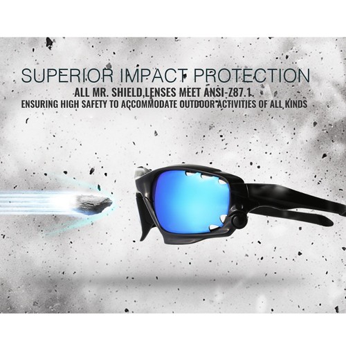 Walleva Black Mr.Shield Polarized Replacement Lenses For Ray-Ban RB3183 63mm - Picture 5 of 8
