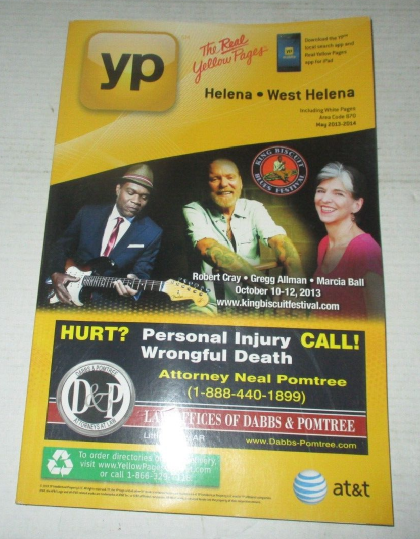 2013 14 Helena, Arkansas Phone Book Robert Cray, Gregg Allman