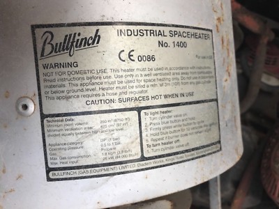 BULLFINCH 1400 PROPANE DUSTBIN WORKSHOP HEATER | eBay