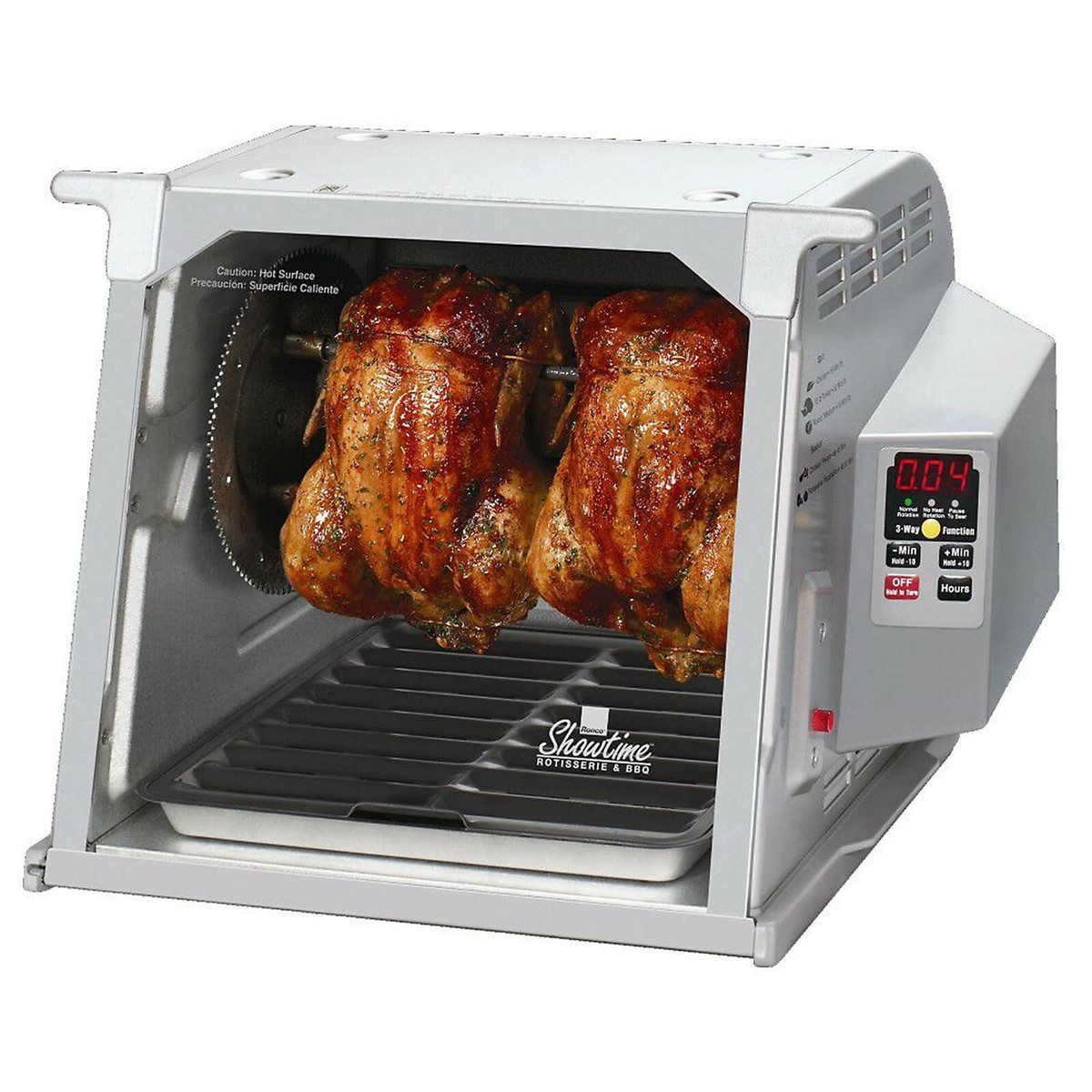 NEW WITHOUT BOX RONCO SHOWTIME 5000 PLATINUM ROTISSERIE BBQ SILVER