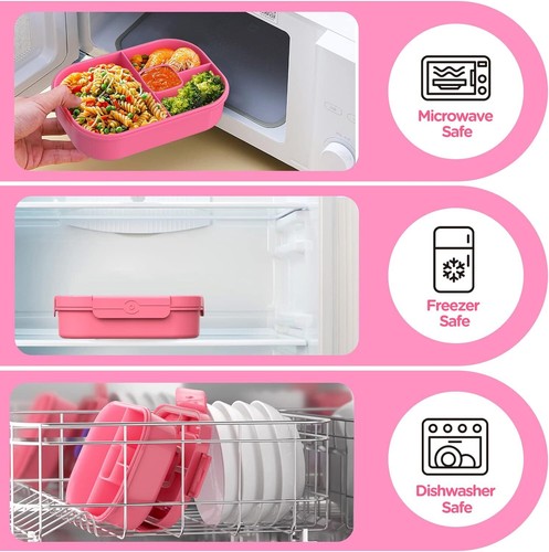 Kids Lunch Box - 40oz Large Bento-Style Leak Proof Microwave and Dishwasher Safe - Picture 7 of 7