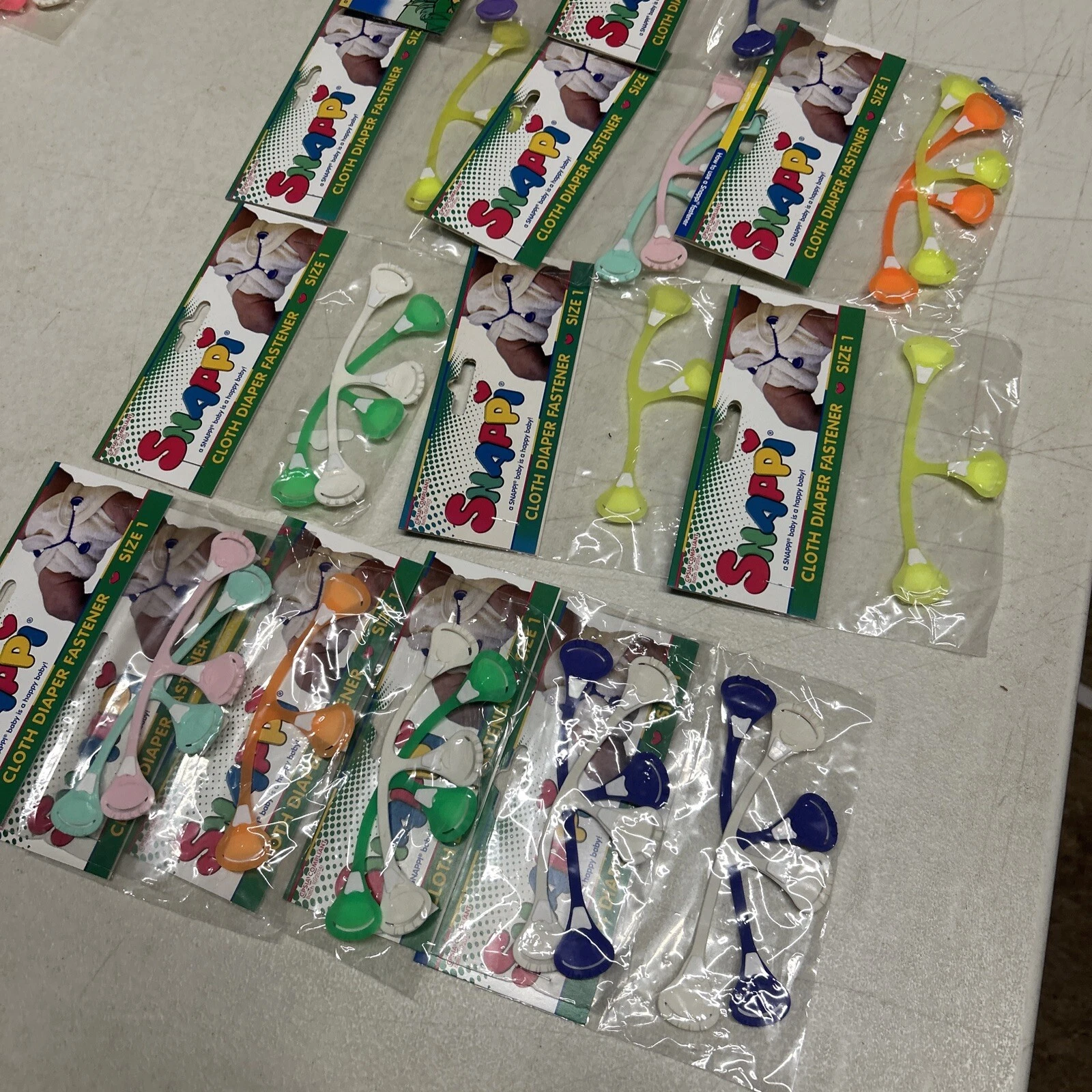 Lot Of Snappi Cloth Baby Diaper Fastener Non Pins Size 1