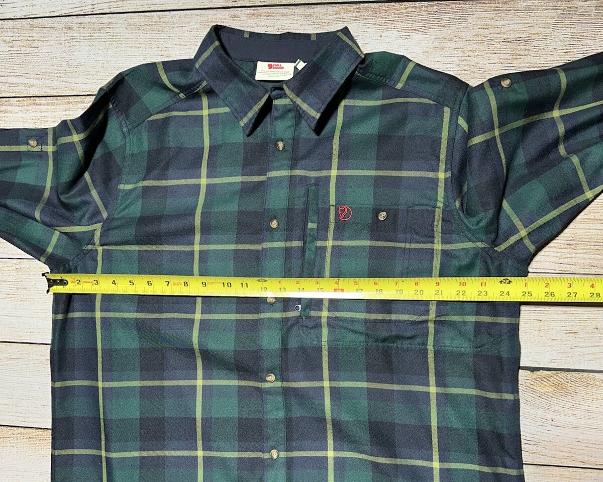 fjallraven fjallglim plaid long sleeve logo shirt
