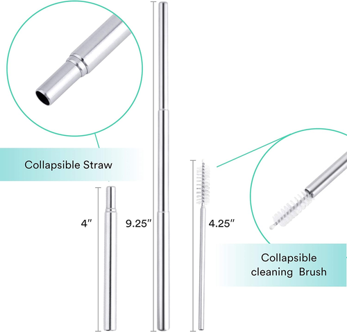 | Straws Reusable Stainless Steel with Soft Silicone Mouthpiece | Reusable Straw - Bild 2 von 12