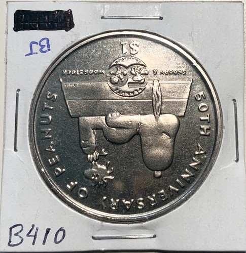 2000 Australia 50th Anniversary of Peanuts Snoopy $1 - Picture 2 of 4