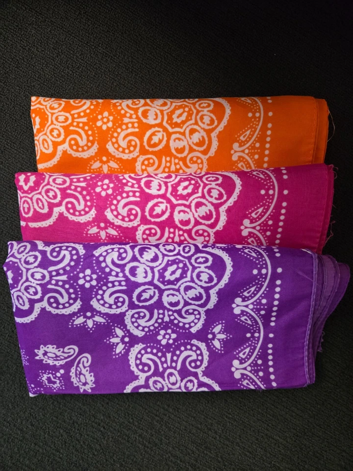 Juego de 15 pañuelos de neón ~ naranja, rosa, púrpura ~ 5x cada color, cuadrado de 20" Foto 3 de 4