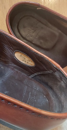 STUART'S CHOICE 8134 MEN'S BROWN LEATHER LOAFERS SIZE 10.5 D HANDMADE IN ENGLAND - Picture 10 of 17