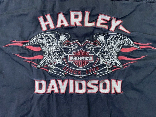 Harley Davidson Shirt Men's Extra Large Black Screaming Eagle Mechanic Biker VTG - Picture 6 of 11