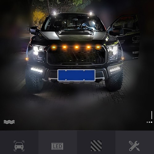 4 PIEZAS luces delanteras LED de ámbar ahumado para Toyota Tundra Raptor Estilo - Imagen 4 de 12
